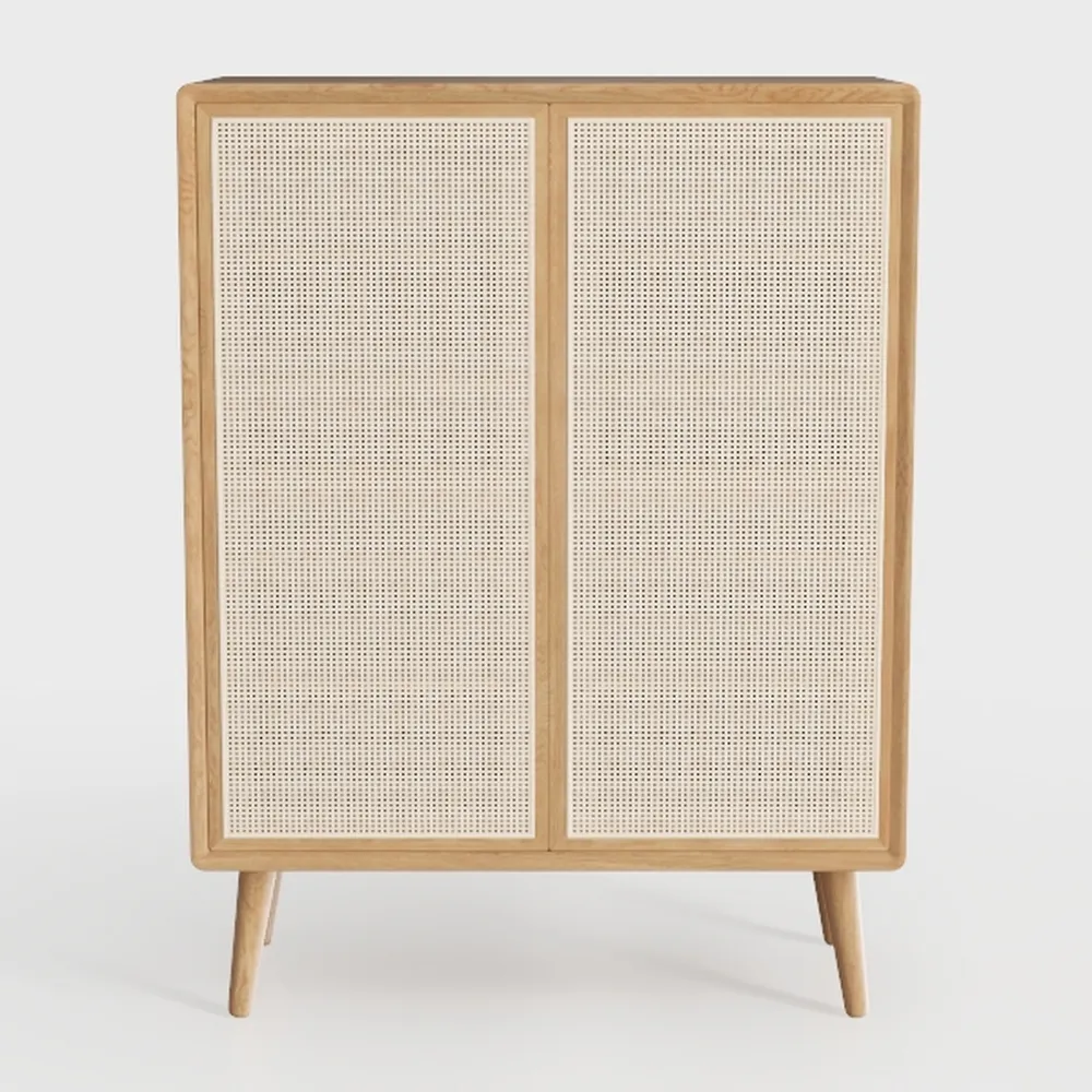 Natural Rattan Cabinet Sideboard with Storage