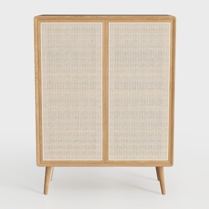 Natural Rattan Cabinet Sideboard with Storage