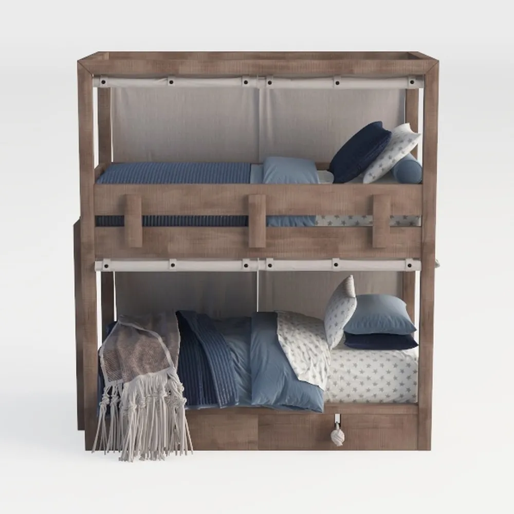 Donco Kids Twin Over Full Louver Bunkbed in Antiqu