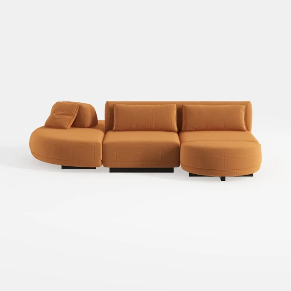 109.84" Modular Sectional Sofa with 3 Pillows,