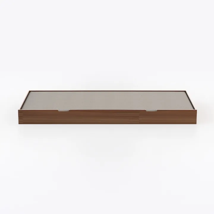 Minimalist Walnut Fabric Low Profile Bench 3D Model