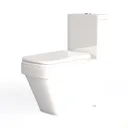 Modern White Ceramic One Piece Toilet 3D Model Left 45 Degree View