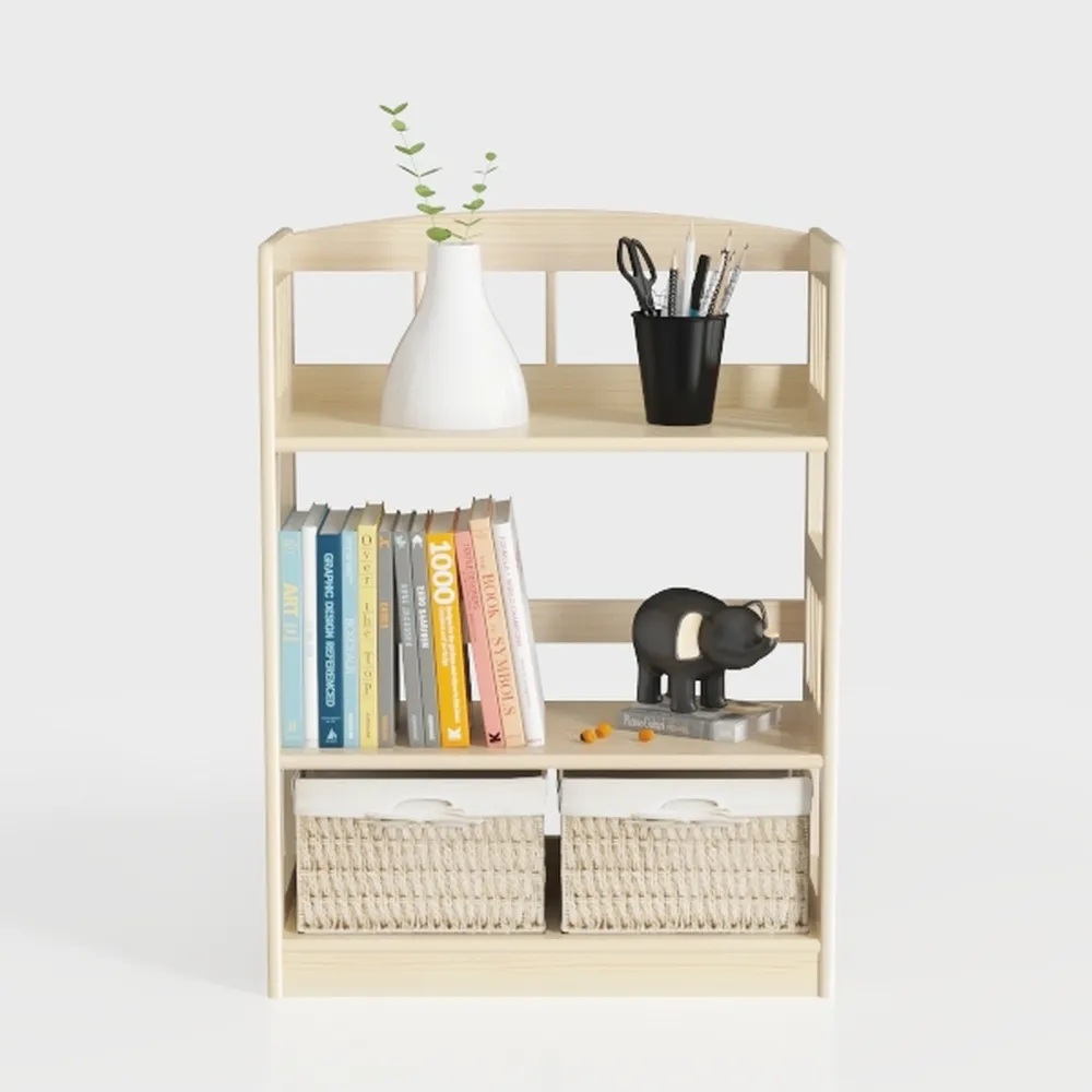 3-Shelf Bookcase, Montessori Bookshelf and Storage