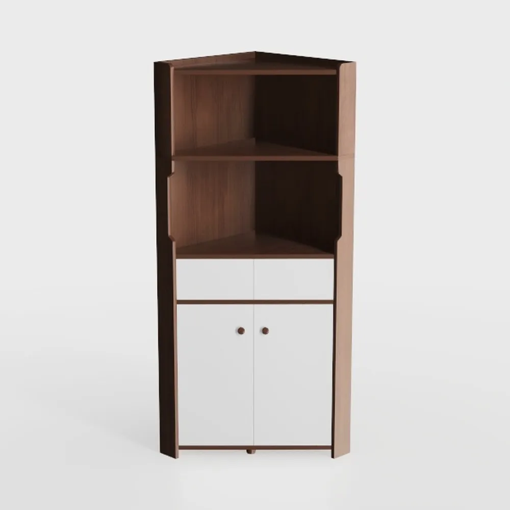 Modern White Nightstand Bedside Table with 3