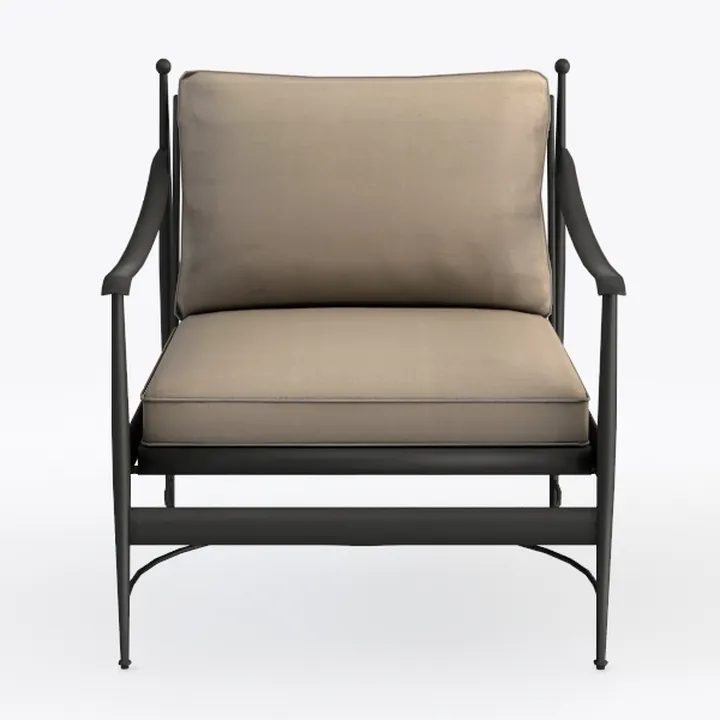 Mid Century Modern Accent Chair with Arms, Grey Of