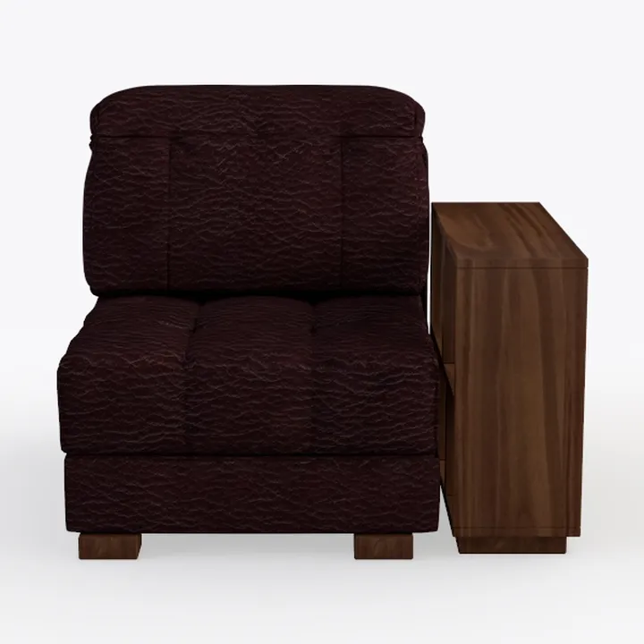 Poltrona in Stile con Pouf, Poltrona Lounge di metà secolo con Cuscini lombari, Poltrona in Pelle per Lettura, Struttura in Legno massello, divani Singoli Imbottiti (Curry)