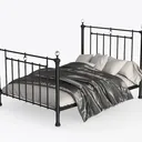 Yaheetech 13 inch Queen Size Metal Bed Frame with Left 45 Degree View