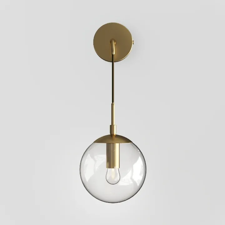 1-Light Bathroom Wall Sconce Light,Black and Gold