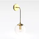 1-Light Bathroom Wall Sconce Light,Black and Gold Right 45 Degree View