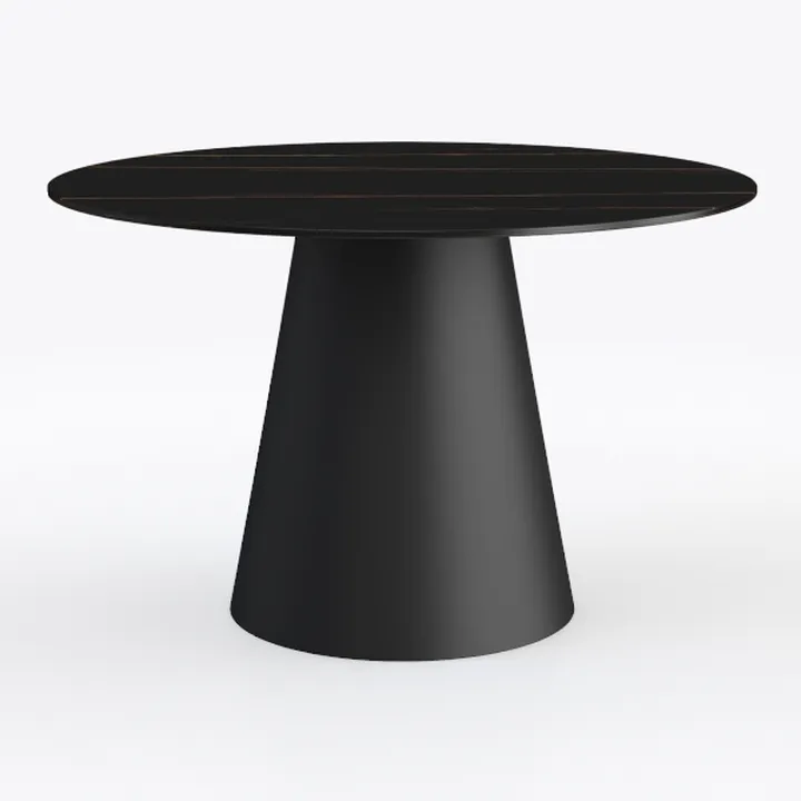 Blake Black Round Wood 47.3 in. Pedestal Dining Ta