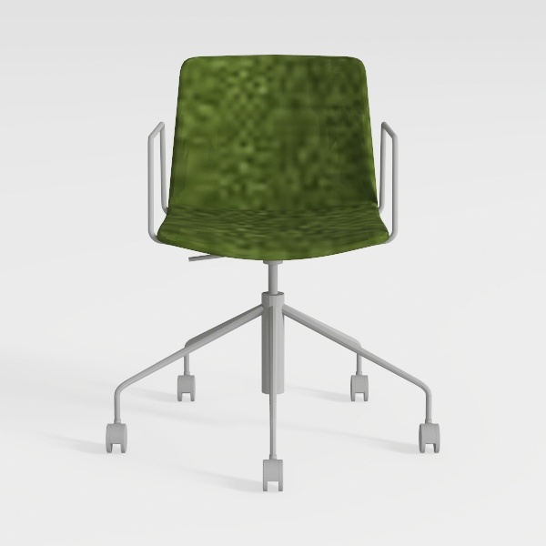 Armless Office Desk Chair in Vinyl Banana Leaf
