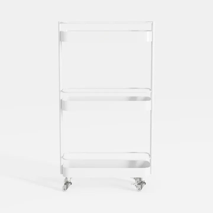 Utility Cart Rolling Organizer Shelf with Hooks