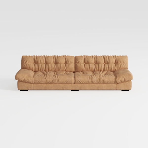 Faux Leather Sofa, Mid-Century Modern Comfortable