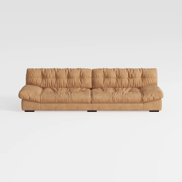 Faux Leather Sofa, Mid-Century Modern Comfortable