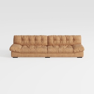 Faux Leather Sofa, Mid-Century Modern Comfortable