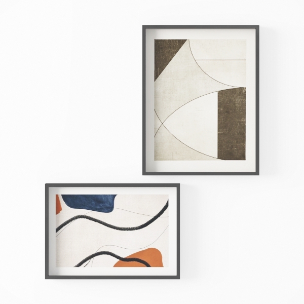 Large 3D Textured Framed Abstract Wall Art for