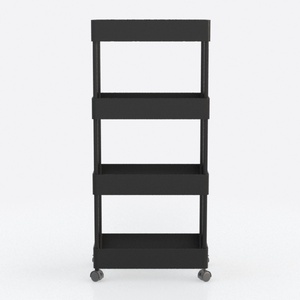 IRONCK Wood Storage Cart, 4 Tier Rolling Kitchen