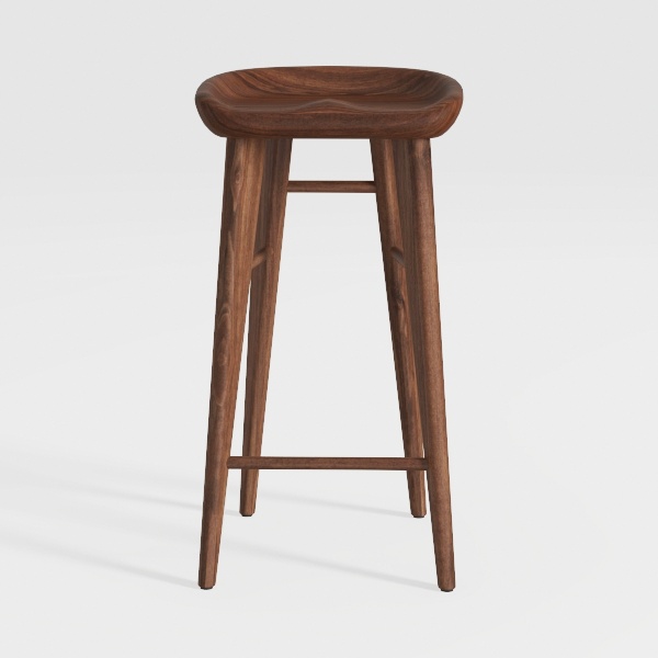 Inspire Q 29.9" Panel Back & Swivel Wood Bar Stool