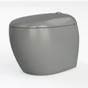 Minimalist Glossy Gray Ceramic Bathroom Toilet 3D Model Left 45 Degree View