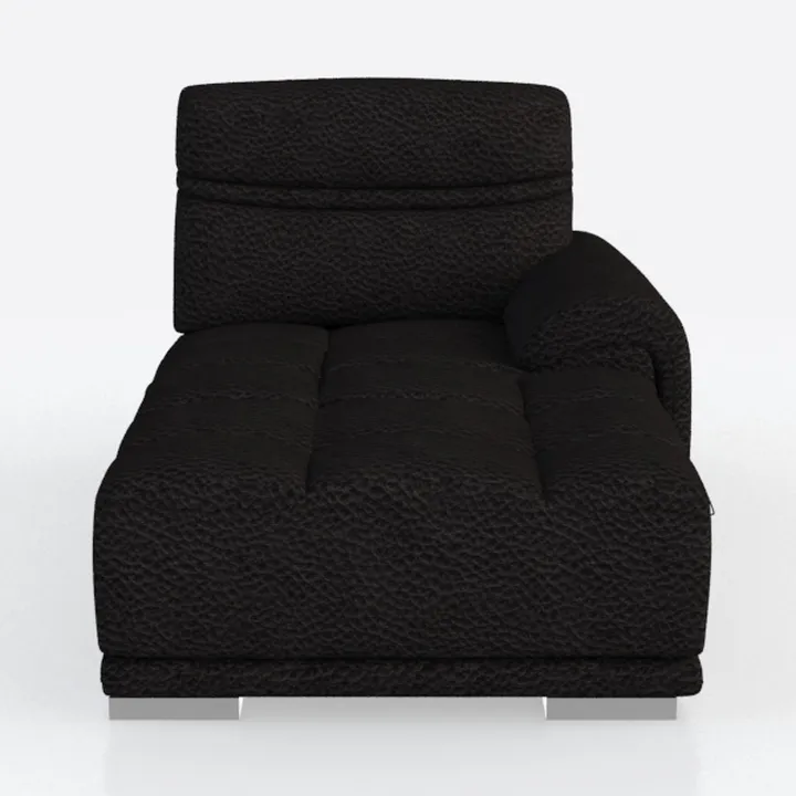 Modern Black Leather Tufted Chaise Lounge 3D Model