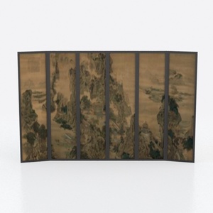 Vintage Chinese Style Folding Screen Room Divider 3D Model