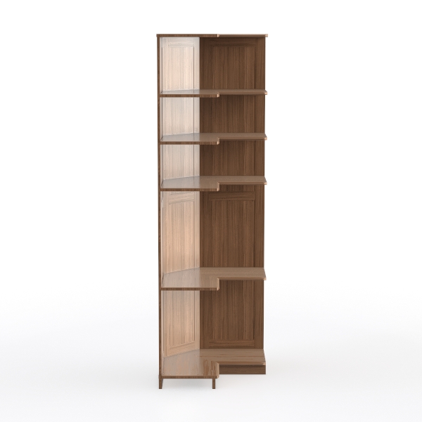 OKD 68&quot; Tall Corner Cabinet, Mid-Century Storage