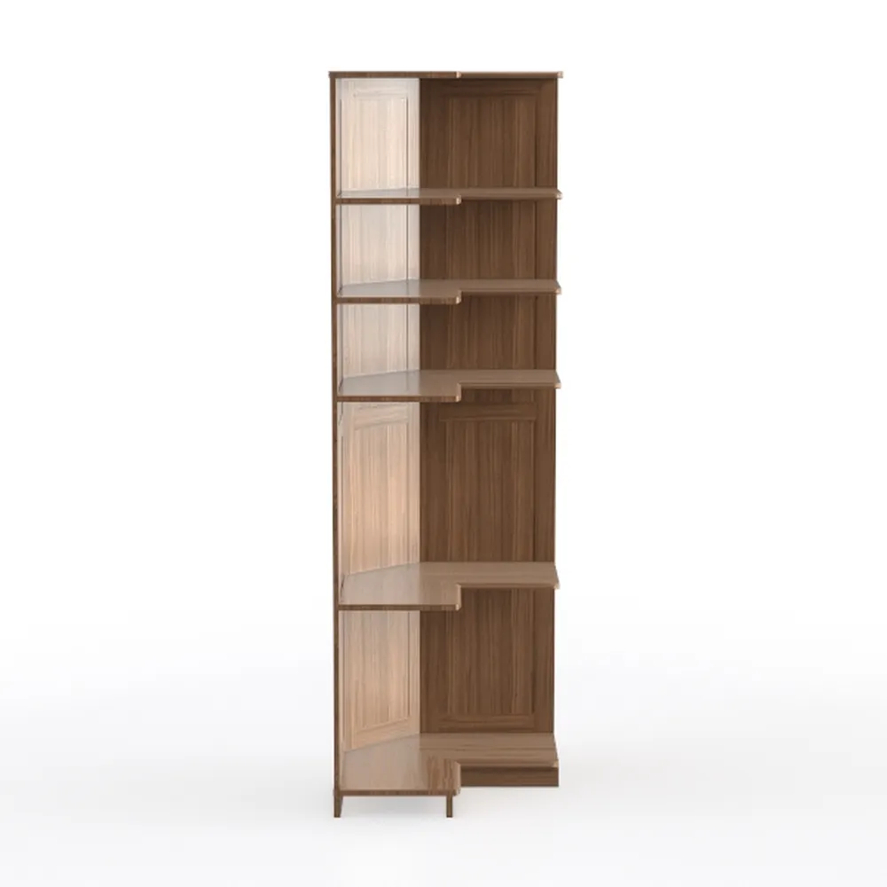 OKD 68" Tall Corner Cabinet, Mid-Century Storage