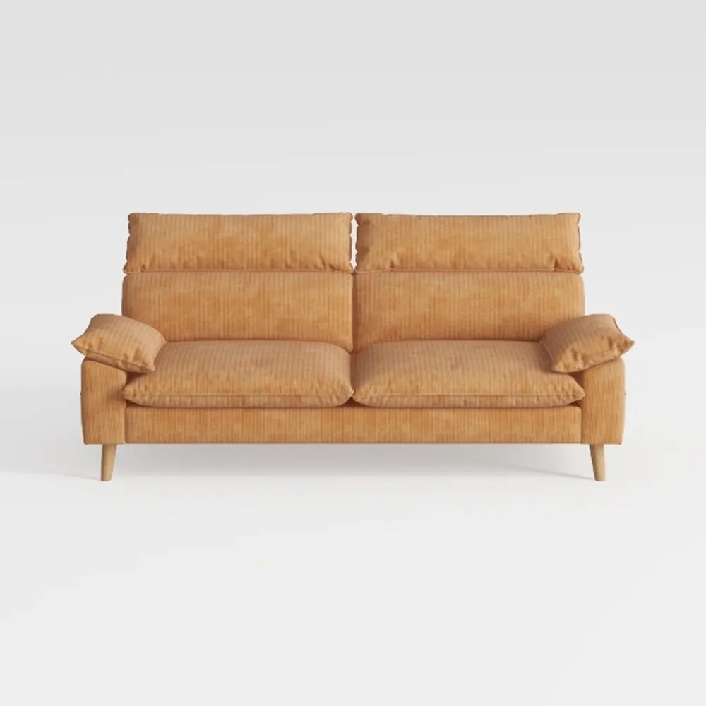 100.8" Sectional Sofa,Faux Leather Couch with Reve