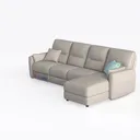 Classic Home Knoxville Power Recliner Gray Polyest Left 45 Degree View
