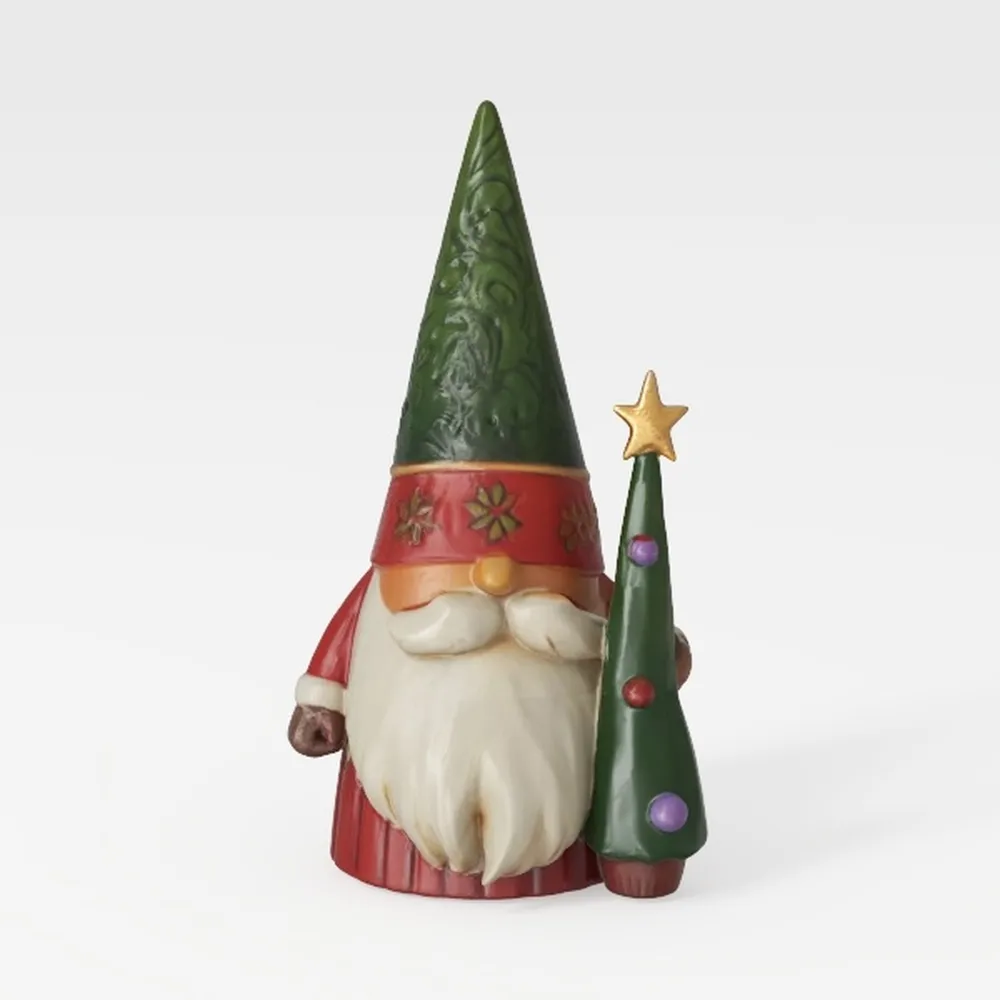 Christmas Gnome with Tree Figurine_ai generated