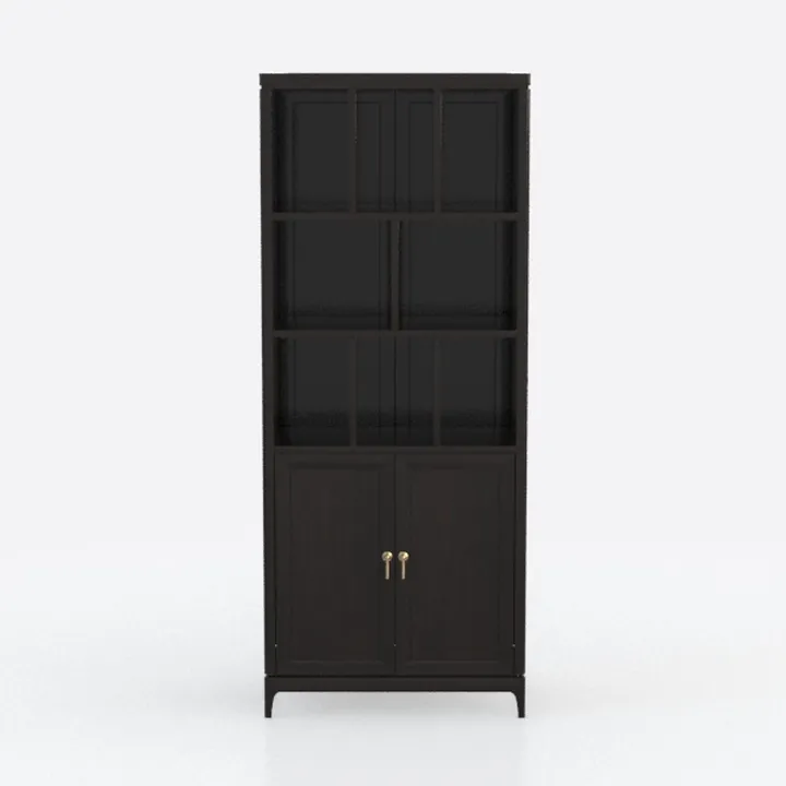 60 Inches Book Shelf Bookcase with Doors 5-Tier