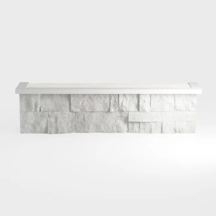 Elegante scrivania moderna da 1,4 m con luci a LED, elegante bancone per front office bianco e nero, per supermercati, negozi di abbigliamento e stazioni receptionist, design contemporaneo