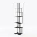 HITNET Bamboo Bookshelf, 6-Tier Tall Open Bookcase Left 45 Degree View