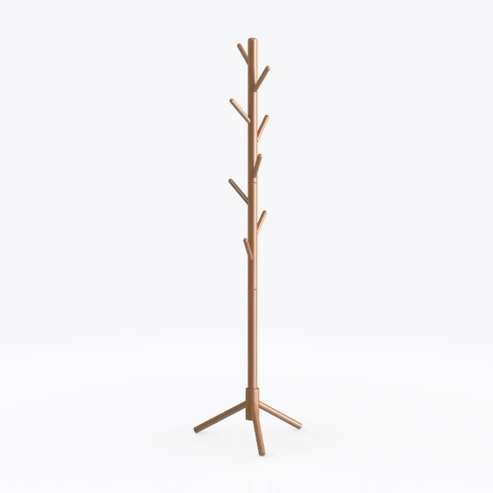 Wood Coat Rack Freestanding, Coat Tree with 8