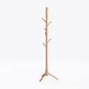 Wood Coat Rack Freestanding, Coat Tree with 8 Left 45 Degree View