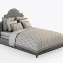 BOWERY HILL Mid-Century Fabric Full Platform Bed i Right 45 Degree View