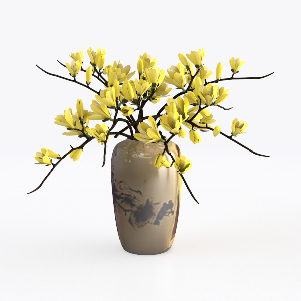 Yellow Flowers Artificial Long Stems Kiku Flower