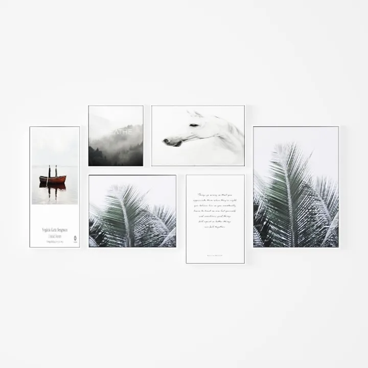 Canvas Wall Art Smoke,Black And White Abstract