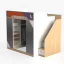 MUIRNAXI Full Size Loft Bed with Desk, Built-in Cl Left 45 Degree View