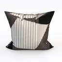 Minimalist Striped Fabric Throw Pillow 3D Model Right 45 Degree View
