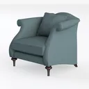 Accent Chair,22.4" Seat Depth Armchair with Roll Left 45 Degree View