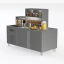 kitchen operating table-Brunch Left 45 Degree View