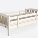 Modern Two Tone Solid Wood Kids Toddler Bed 3D Model Left 45 Degree View