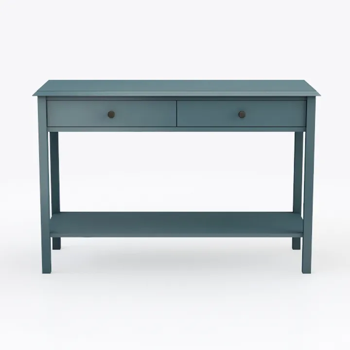 Blue Writing Desk with Drawers - Freestanding Home