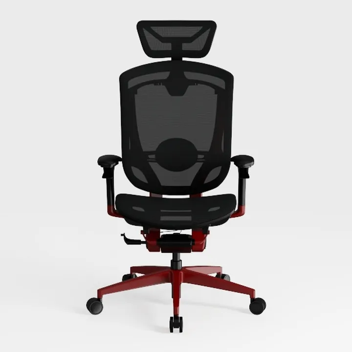 Black Mesh Red Metal Ergonomic Office Chair 3D Model