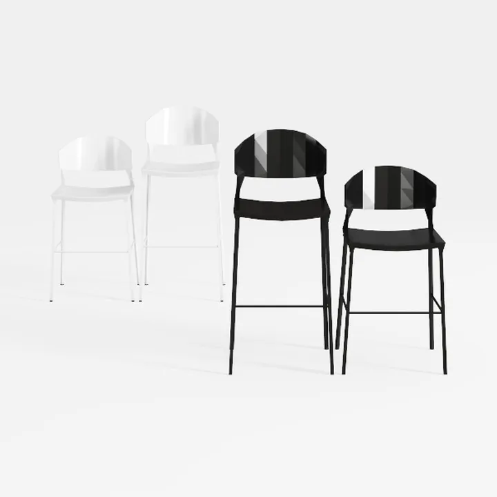 2xhome Set of 6 Modern Stackable Armless Dining