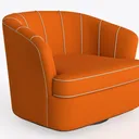 360 Degree Swivel Cuddle Barrel Accent Sofa Chairs Left 45 Degree View