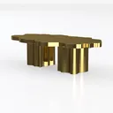 Walnut Nesting Coffee Table Set - 2-Piece Fluted Left 45 Degree View