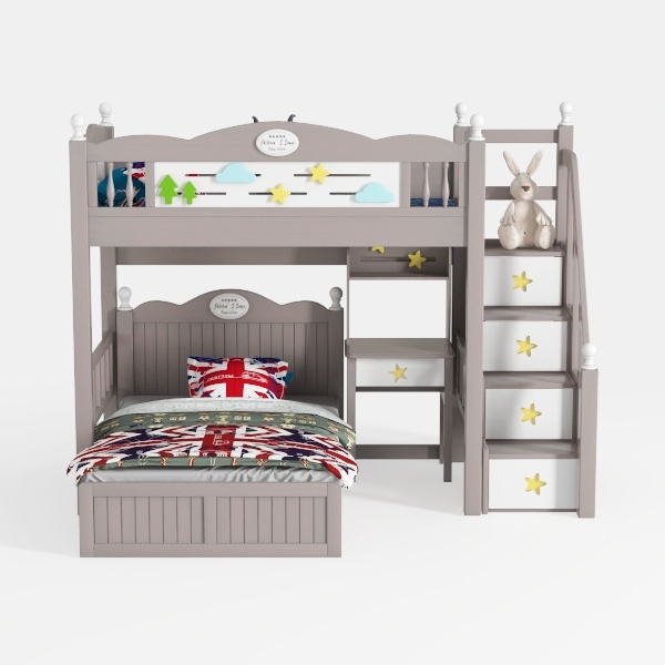 Bellemave Bunk Bed Full Over Full, Wood Bunk Beds 