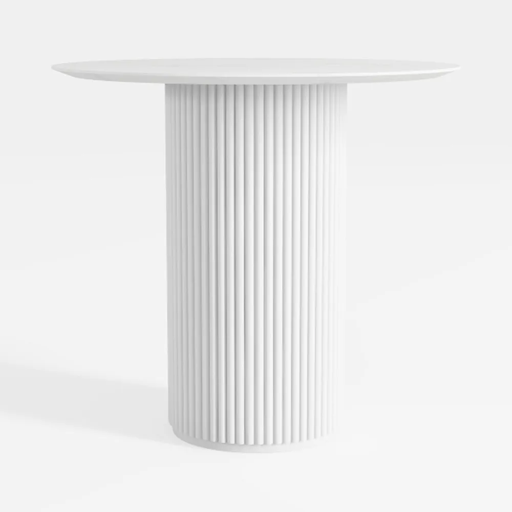 Wnutrees Round Fluted End Table, Small Accent